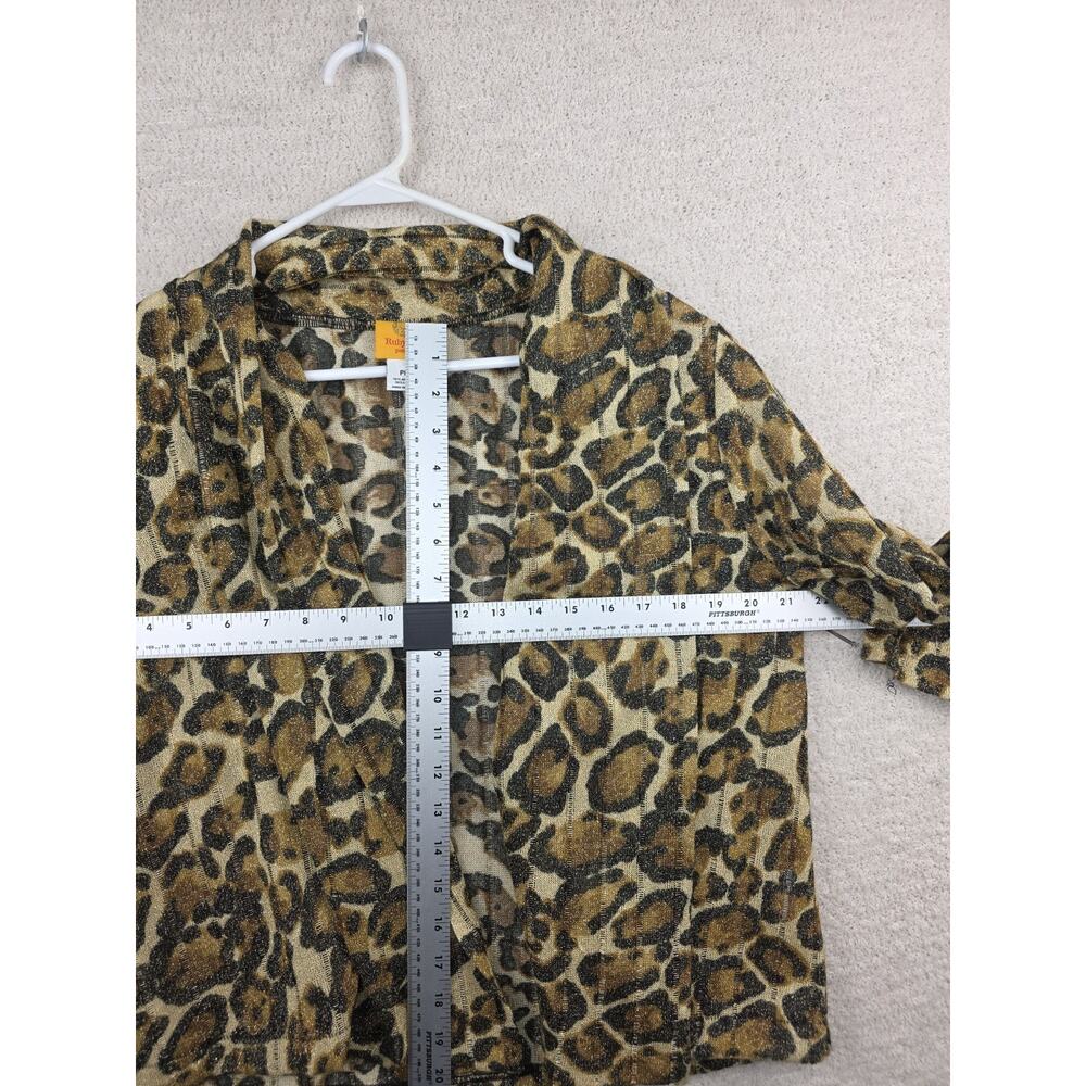 Ruby Rd. Petite Leopard Print Metallic Cardigan Size PL - Picture 6 of 8